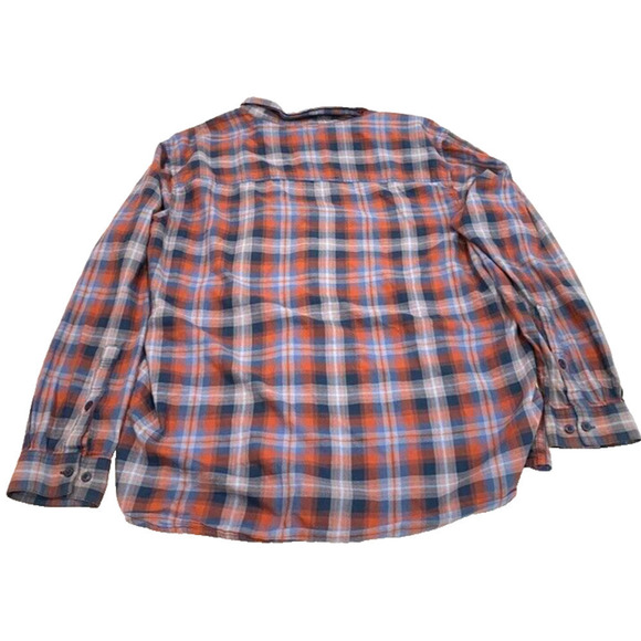 Columbia - Blue & orange plaid long sleeve button down cotton men shirt size XXL - Picture 5 of 5